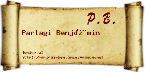 Parlagi Benjámin névjegykártya